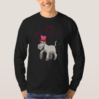 Camiseta Schnauzer Cachorro Vermelho Branco Azul Fogos de A