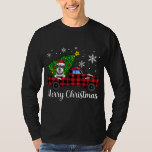 Camiseta Schnauzer Cão Andando Vermelho Caminhão Feliz Grát