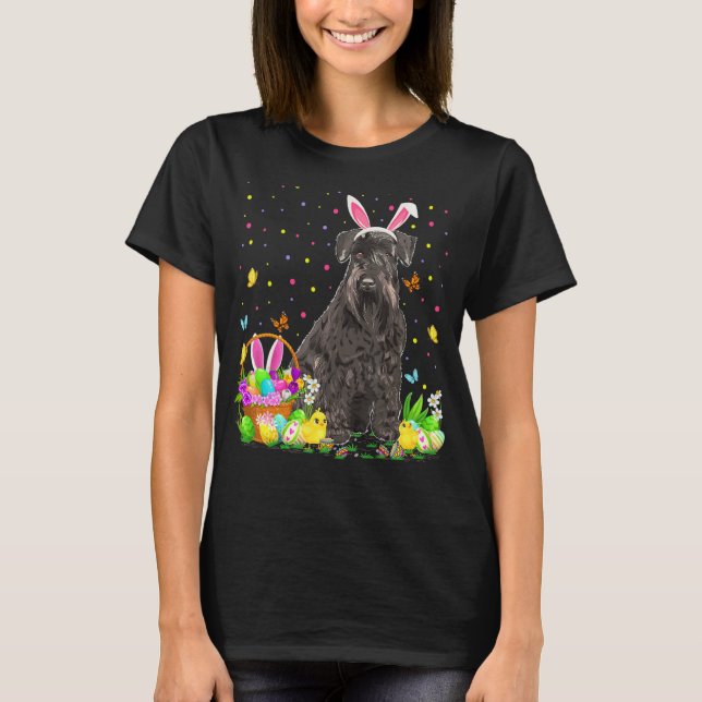 Camiseta Schnauzer Cão Cachorro Páscoa Caçando Páscoa Schna (Frente)