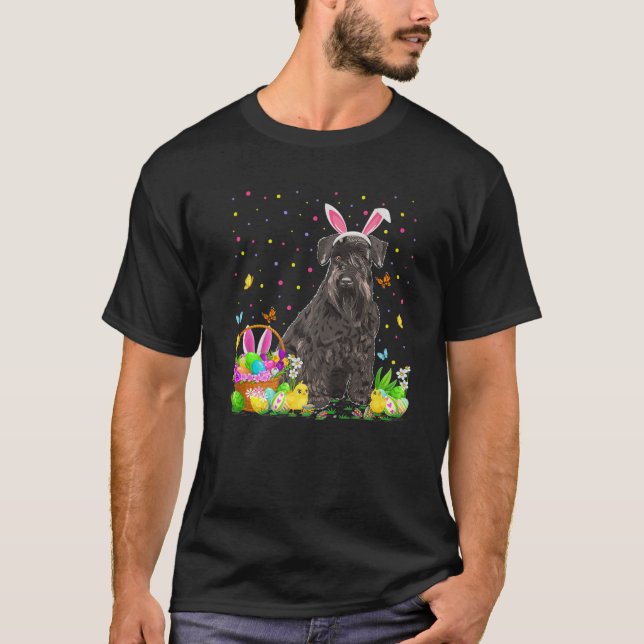Camiseta Schnauzer Cão Cachorro Páscoa Caçando Páscoa Schna (Frente)
