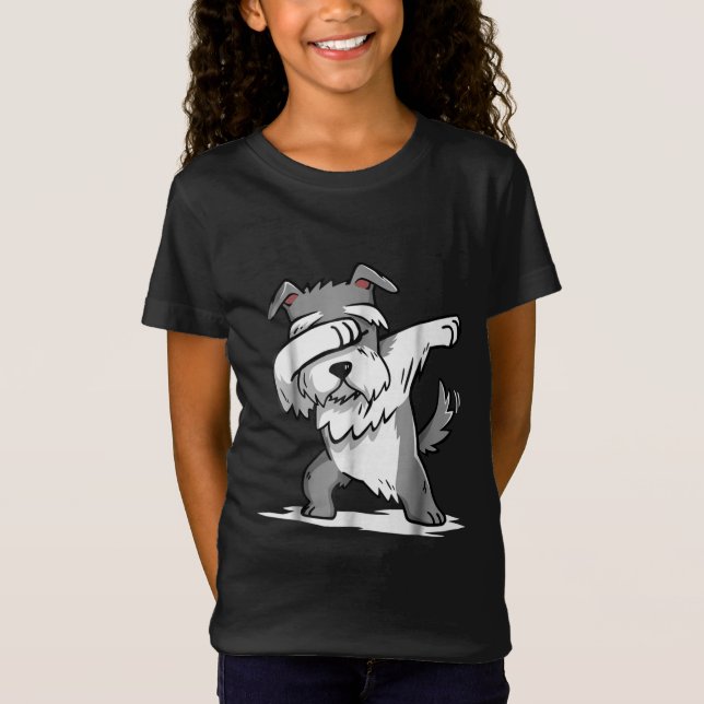 Camiseta Schnauzer Cute Dabbing Funny Dab Dance Gift (Frente)