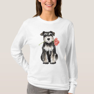 Camiseta Schnauzer do rosa dos namorados mini