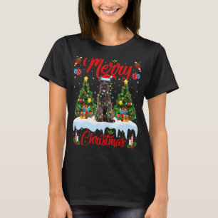 Camiseta Schnauzer Dog Luz Papais noeis De Árvore Xmas Schn