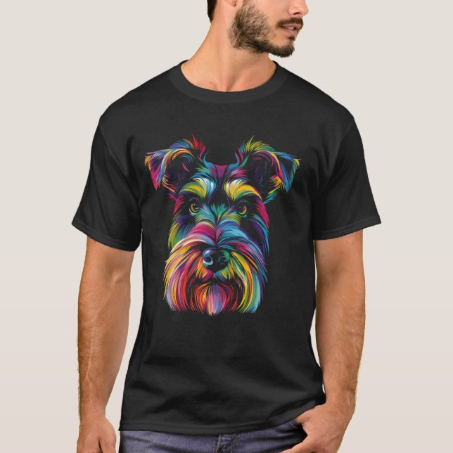 Camiseta Schnauzer Dog Popart (Frente)