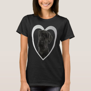Camiseta Schnauzer Gigante Coração de Cachorro Schnauzer Gi