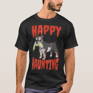 Camiseta Schnauzer Happy Hauning Zombie Halloween Dog Shi