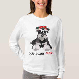 Camiseta Schnauzer Mãe Bandana Mulher Cão Schnauzer