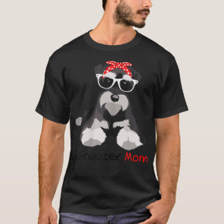 Camiseta Schnauzer Mãe Bandana Mulher Cão Schnauzer