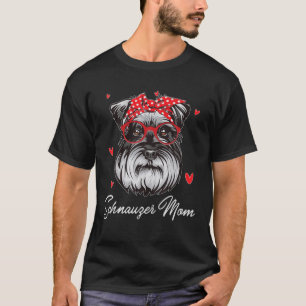 Camiseta Schnauzer Mãe Bandana Mulheres Schnauzer Cachorro