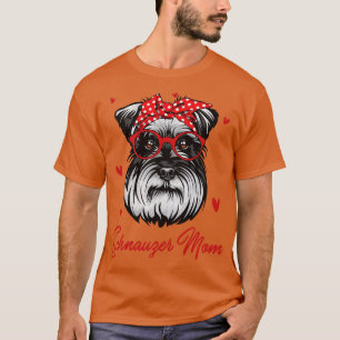 Camiseta Schnauzer Mãe Cute Leopardo Imprime Cachorros Mãe
