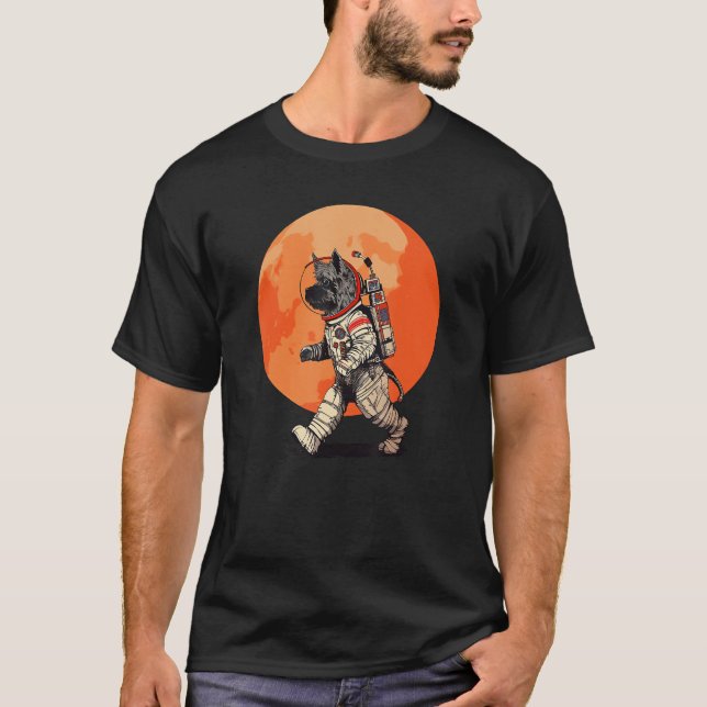 Camiseta Schnauzer Mars Funny Dog Astronauta (Frente)