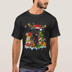Camiseta Schnauzer Santa Hat Reindeer natalinas Paja