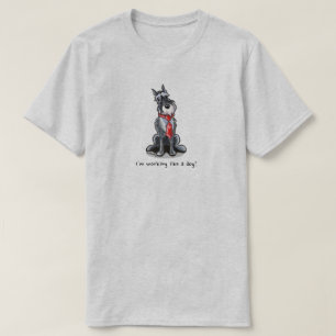 Camiseta Schnauzer Trabalhando Como Um Cão