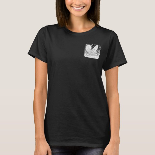 Camiseta Schneeeule Magische Eule bei Nacht Sternenhimmel (Frente)