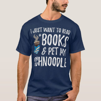 Camiseta Schnoodle Avid Book Reader Engraçado Cachorro Mãe