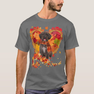 Camiseta Schnoodle Com Coração Feita De Folhas De Outono