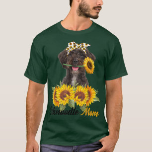 Camiseta Schnoodle Mãe Cachorro de verão Sunflower Mamãe Mu
