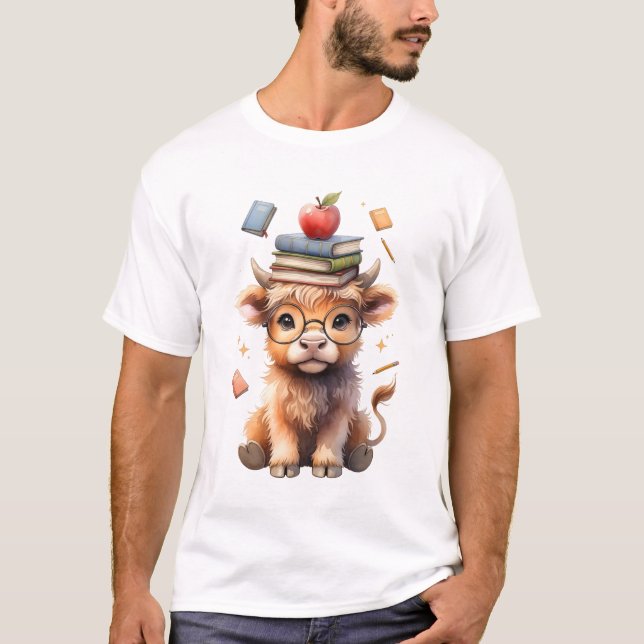 Camiseta Scholarly Cow with Books (Frente)
