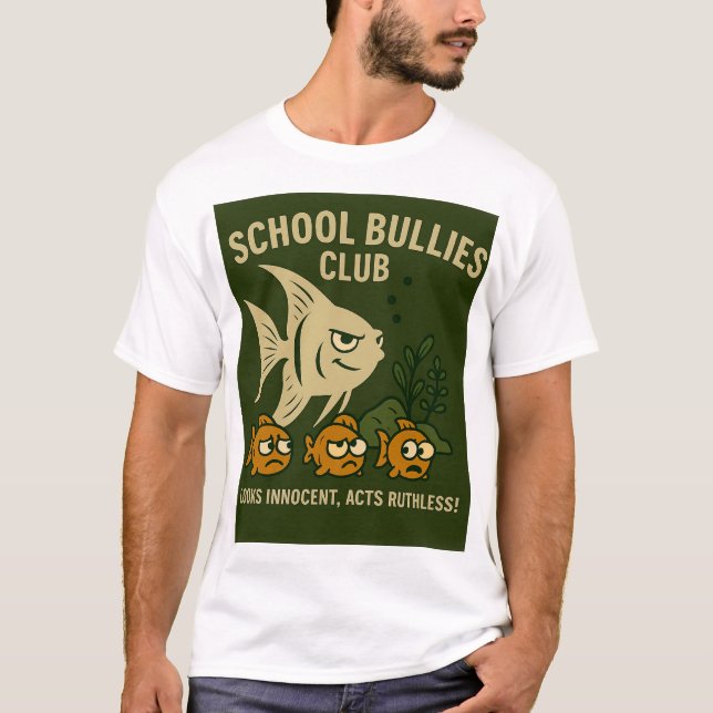 Camiseta School Bullies Club | Aquário Engraçado (Frente)