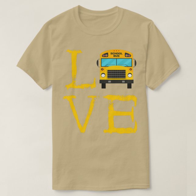 Camiseta School Bus Driver Driving Bus Love Lover (Frente do Design)
