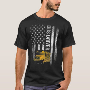 Camiseta School Bus Driver Usa American Flag Funny Bus Driv