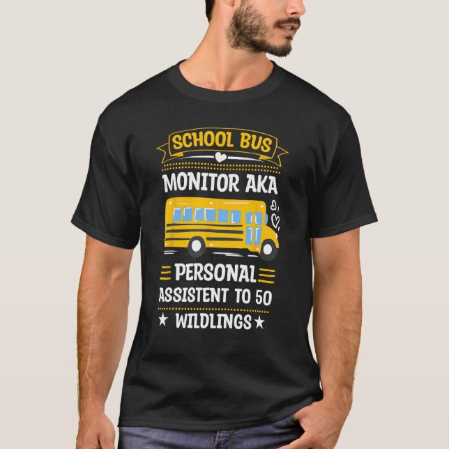 Camiseta School Bus Monitor Bus Aide Attendant Student Deli (Frente)