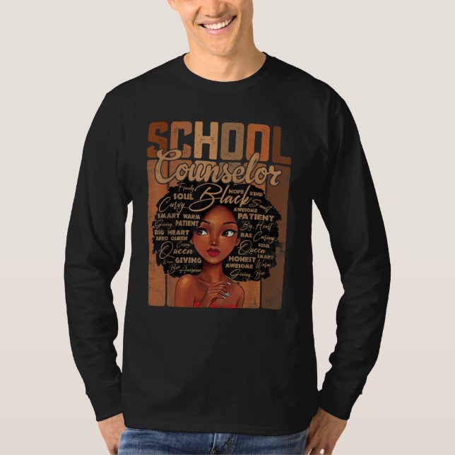 Camiseta School Counselor Afro African American Black Histo (Frente)
