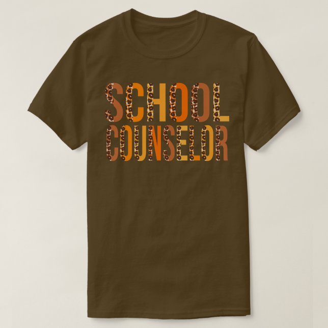 Camiseta School Counselor leopard Cute Fall Autumn Thanksgi (Frente do Design)