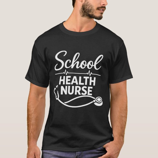 Camiseta School Health Nurse Medical Typography T-Shirt (Frente)