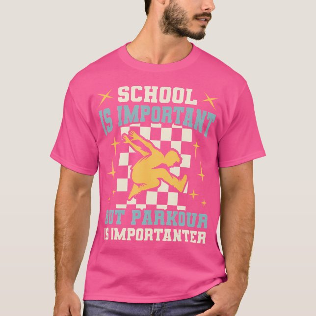 Camiseta School Important Parkour Importanter Teen Boys Fun (Frente)