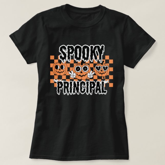 Camiseta School Principal Halloween Spooky Principal Custom (Frente do Design)