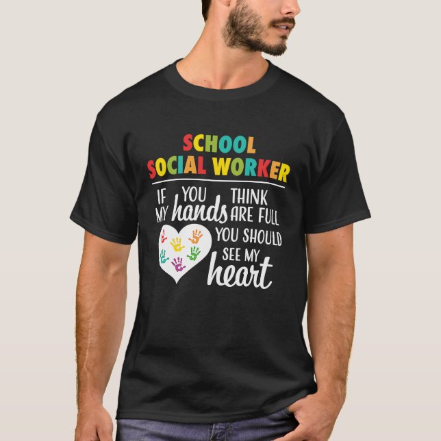 Camiseta School social worker Cute Heartfor Women Men Teach (Frente)