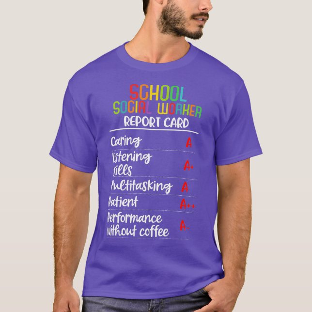 Camiseta School social worker Report Card Gift (Frente)
