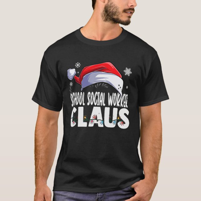 Camiseta School Social Worker Santa Claus Christmas Matchin (Frente)
