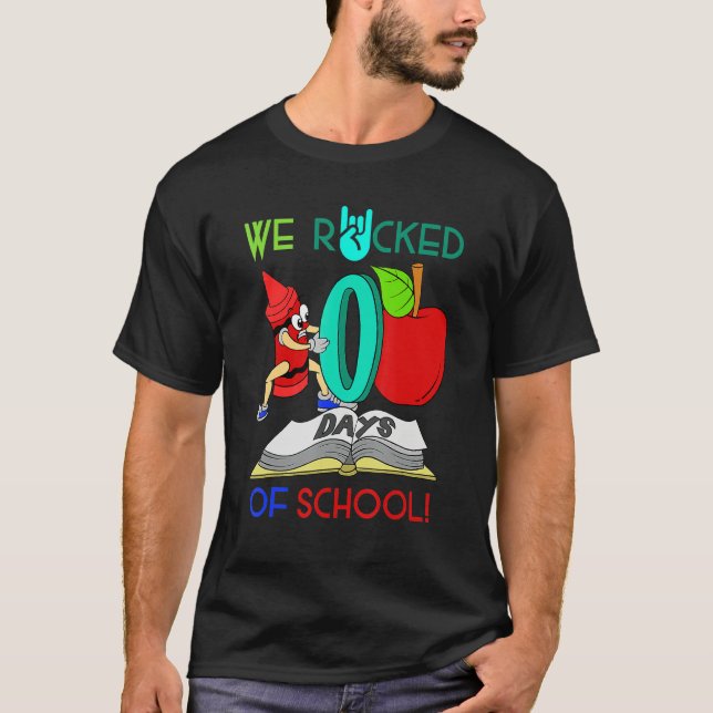 Camiseta School Teacher Student Gift We Rocked 100 Days Of  (Frente)