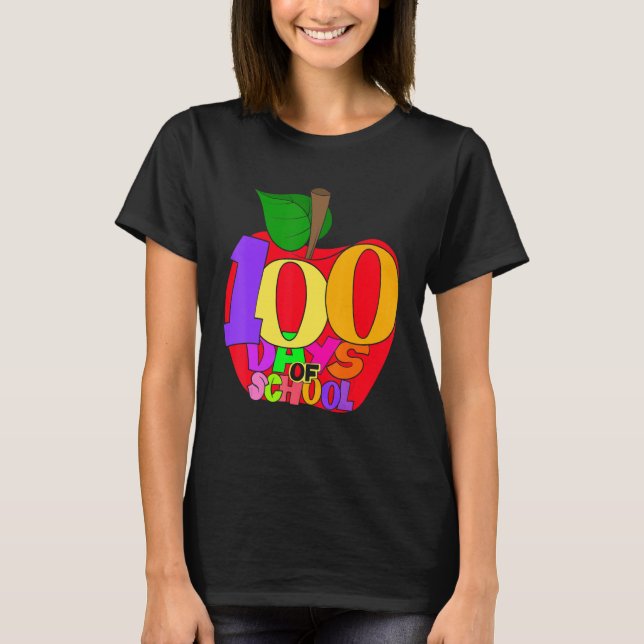 Camiseta School Teacher Student Girls Boys Gift 100 Days Of (Frente)
