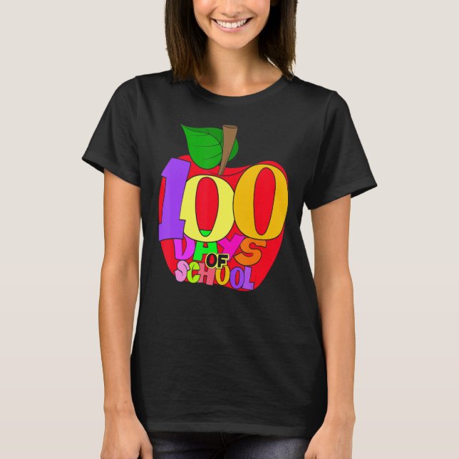 Camiseta School Teacher Student Girls Boys Gift 100 Days Of (Frente)
