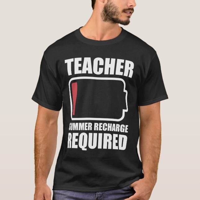 Camiseta School Teacher Summer Recharge Required  (Frente)