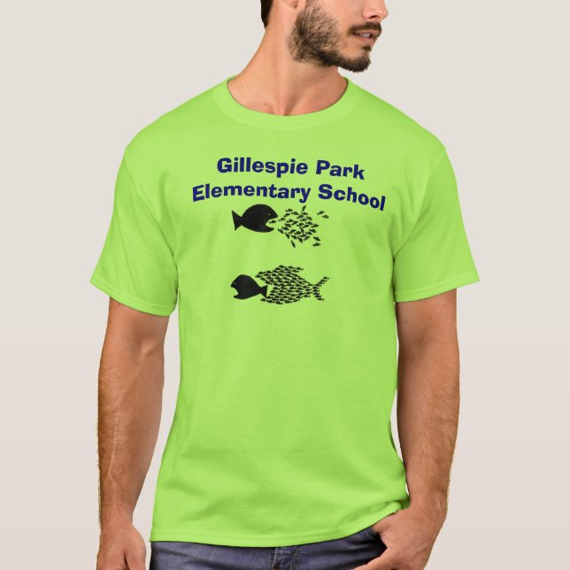 Camiseta schoolfish, escola primária do parque de Gillespie (Frente)