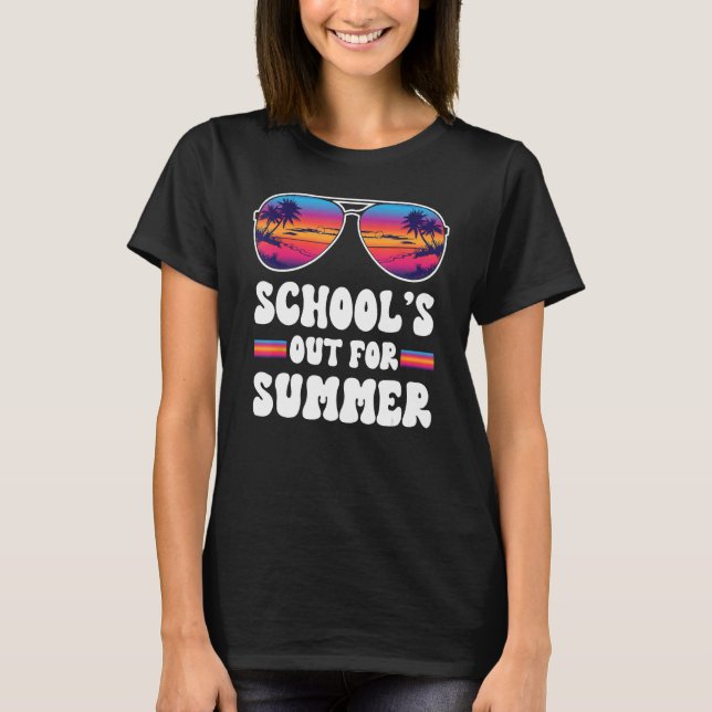 Camiseta SCHOOLS OUT FOR SUMMER Retro Last Day School Teach (Frente)