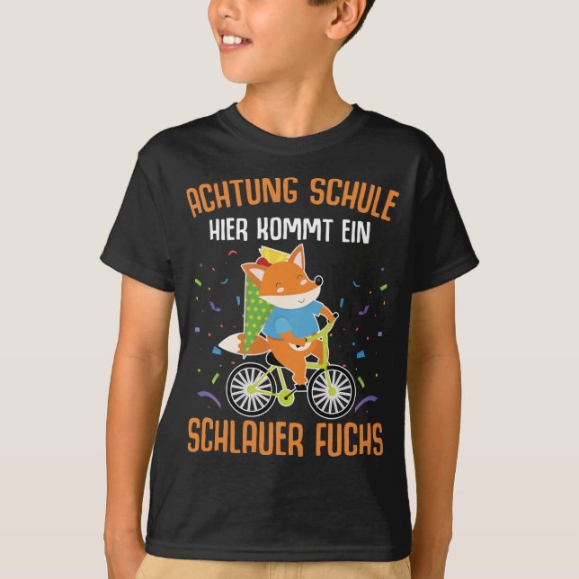 Camiseta Schulkind Fahrrad Schlauer Fuchs (Frente)