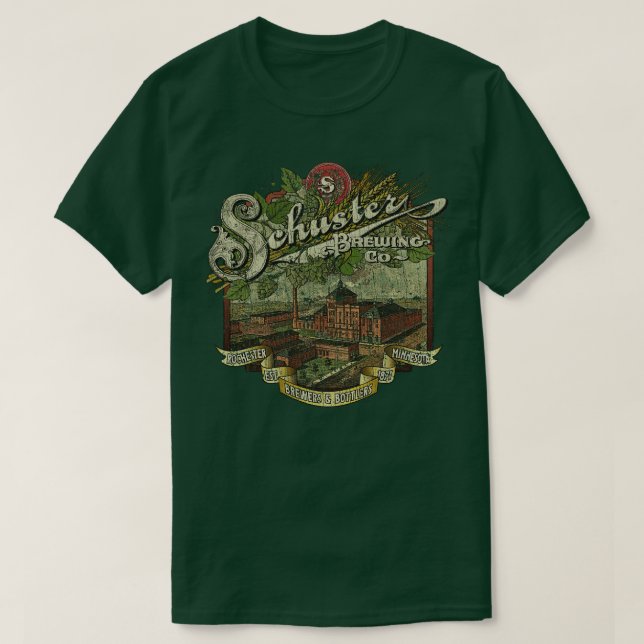 Camiseta Schuster Brewing Co 1871 (Frente do Design)