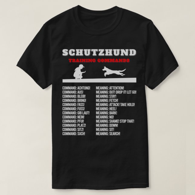 Camiseta Schutzhund Inspirou Comando de Treinamento Relacio (Frente do Design)