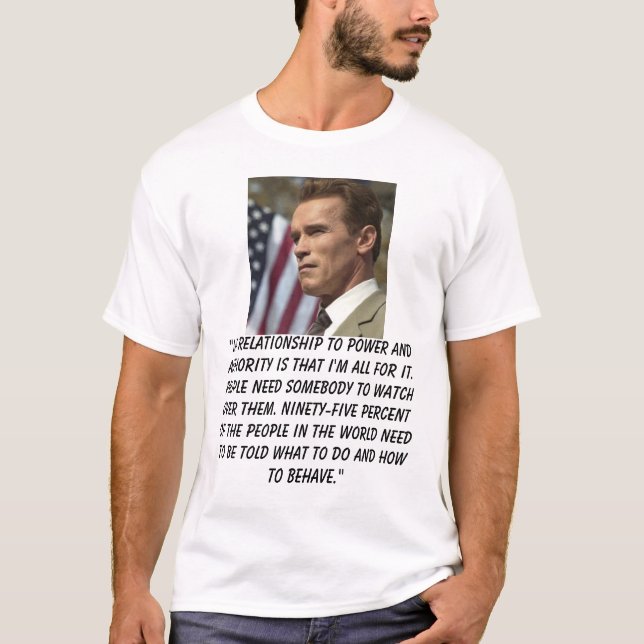 Camiseta Schwarzenegger, "minha relação ao poder e… (Frente)