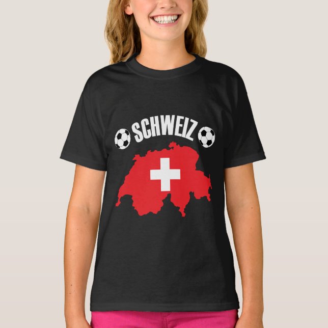 Camiseta Schweiz Suiça Map Soccer (Frente)