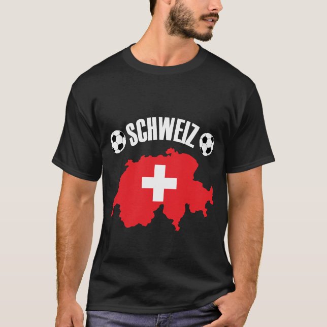 Camiseta Schweiz Suiça Map Soccer (Frente)