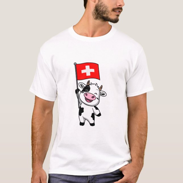 Camiseta Schweizer Kuh Männer Basic T-Shirt (Frente)