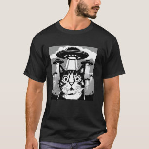 Camiseta Sci-Fi Engraçado, Meme de Gato Chocado Invasão Ali