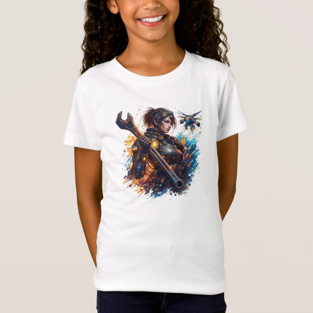 Camiseta Sci-Fi Mechanic Engineer Girl (Frente)
