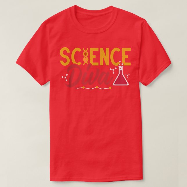 Camiseta Science Diva Chemistry Biology Professora De Volta (Frente do Design)